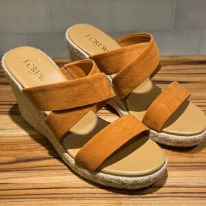 J. Crew Women's Vibrant Orange Wedge Sandals